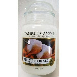 Yankee Candle FIRESIDE TREATS Large Jar 22 Oz White Housewarmer New Wax UK Label   192627787272
